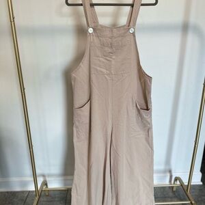 Amazon Women's Wide Leg Jumpsuit - Tan